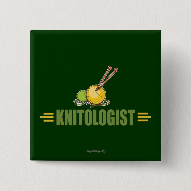 Humourous Knitting 15 Cm Square Badge (Front)