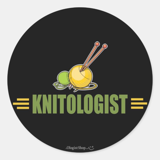 Humourous Knitting Classic Round Sticker (Front)
