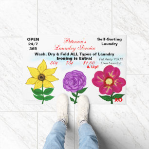 Humourous Laundry Room Floral Doormat