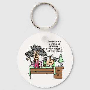 Humourous Let Grumpy Sleep Key Ring