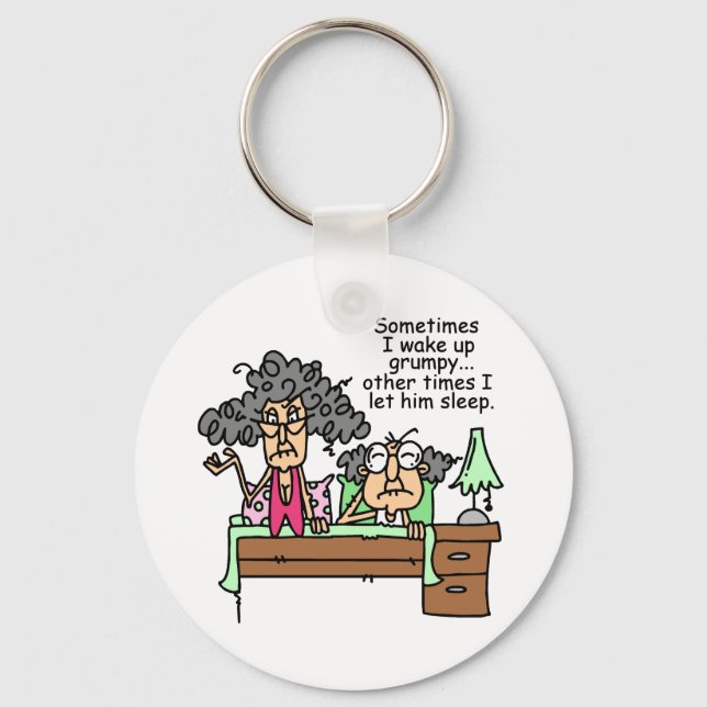 Humourous Let Grumpy Sleep Key Ring (Front)