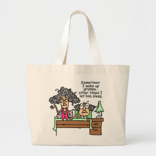 Humourous Let Grumpy Sleep Large Tote Bag