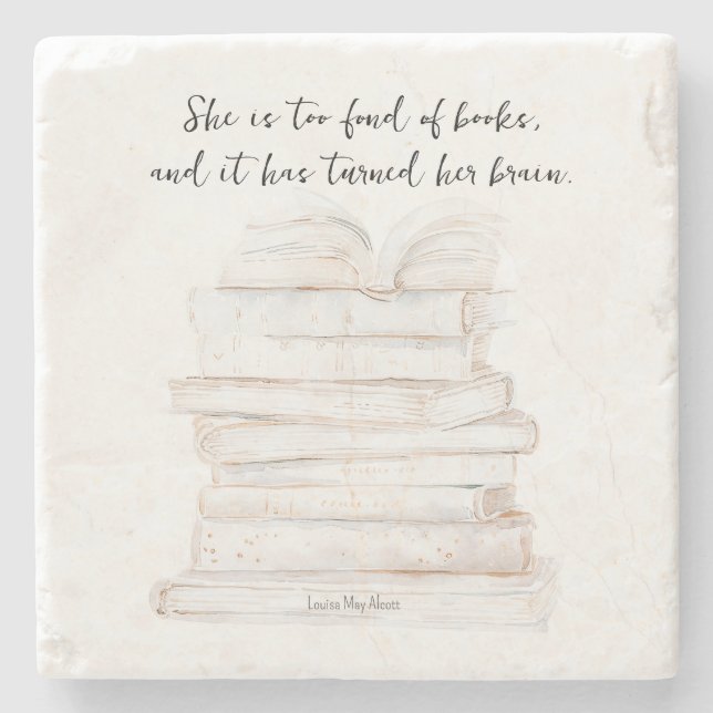 Humourous Little Women Book Lover Quote  Stone Coaster (Front)