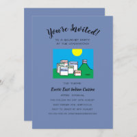 Humourous Lunch or Dinner Gourmet Party Cartoon