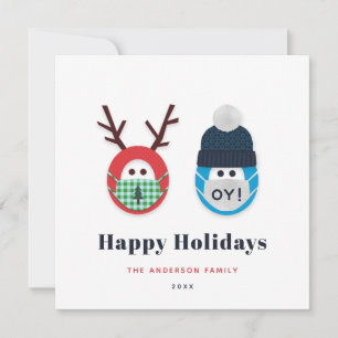 Humourous Masked Christmas and Hanukkah Holiday Card
