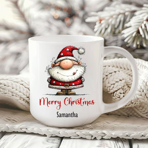 Humourous Minimalist Santa Cartoon Coffee Mug