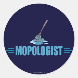 Humourous Mop Mopping Classic Round Sticker