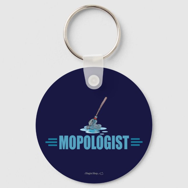 Humourous Mop Mopping Key Ring (Front)