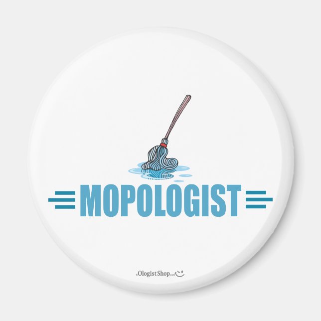 Humourous Mop Mopping Magnet (Front)