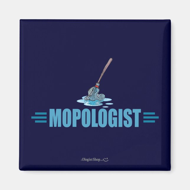 Humourous Mop Mopping Magnet (Front)