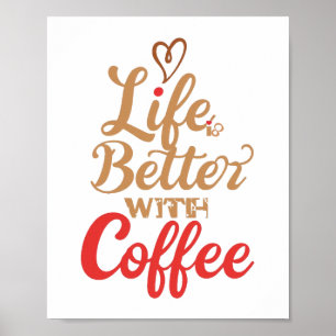 Humourous Morning Caffeine Slogan Poster