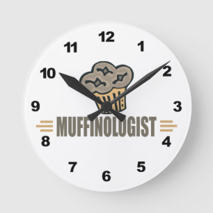 Humourous Muffins Round Clock