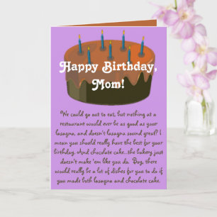 Humourous Mum Birthday Card - Birthday Food