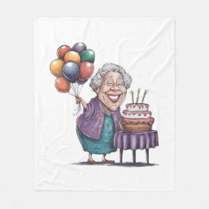 Humourous Nana Bday Party Balloon Art Fleece Blanket