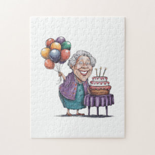 Humourous Nana Bday Party Balloon Art Jigsaw Puzzle