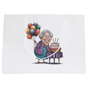 Humourous Nana Bday Party Balloon Art Large Gift Bag
