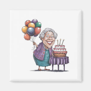 Humourous Nana Bday Party Balloon Art Magnet