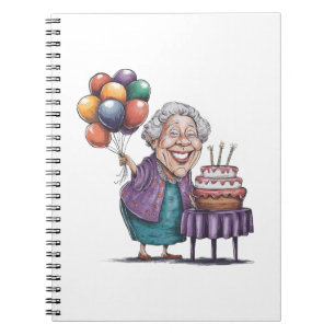 Humourous Nana Bday Party Balloon Art Notebook