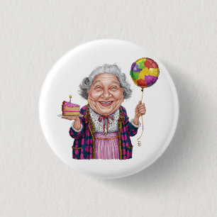Humourous Nana Birthday Cake Slice 3 Cm Round Badge