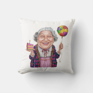 Humourous Nana Birthday Cake Slice Cushion