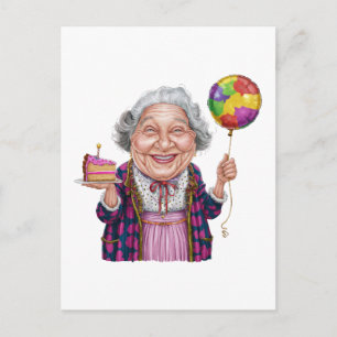 Humourous Nana Birthday Cake Slice Postcard