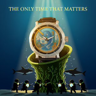 Humourous Narwhal Bathroom Clock Watch