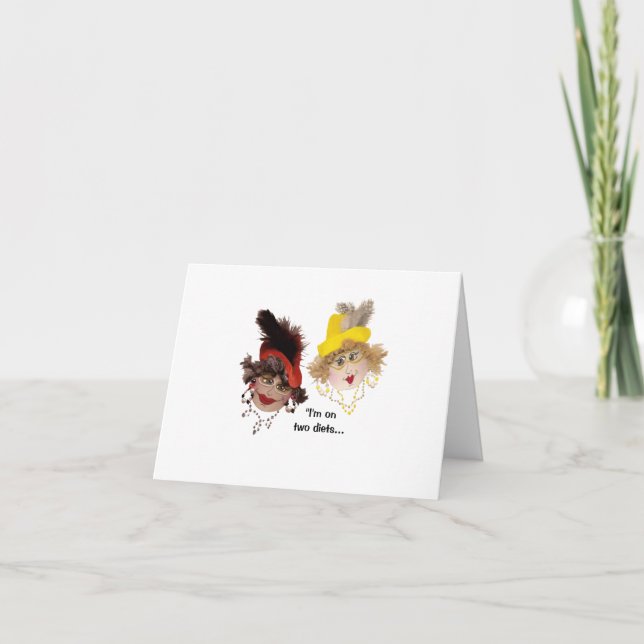Humourous Need for Two Diets Folded Greeting Card (Front)
