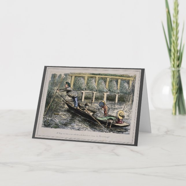 Humourous nostalgia card - fishing with family (Front)