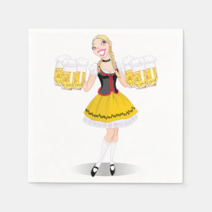 Humourous Oktoberfest Blonde Beer Girl Napkin