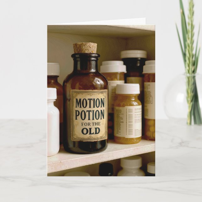 Humourous Old Age Potion Medicine Bottle Card (Front)