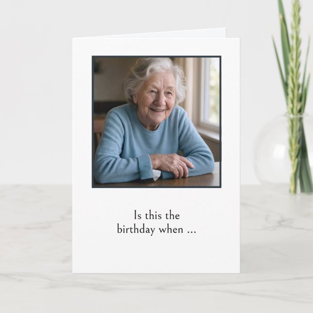 Humourous Old Lady Getting Old Birthday Card (Front)