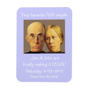 Humourous Older Couple Wedding Save The Date Magnet