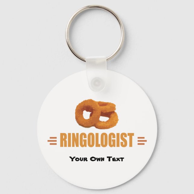 Humourous Onion Ring Title Key Ring (Front)