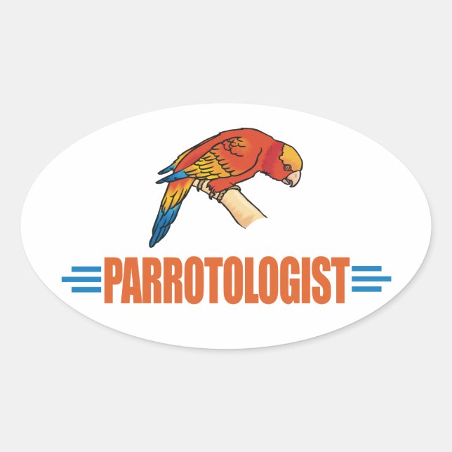 Humourous Parrot Lover Oval Sticker (Front)