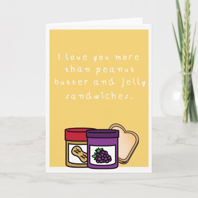 Humourous peanut butter and jelly sandwich holiday card (Front)