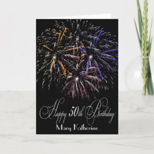 Humourous Personalised Fireworks 50th Happy Birthd Card