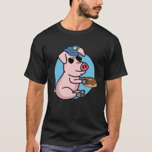 Humourous Police Doughnut Pig Cop Policemen Sherif T-Shirt