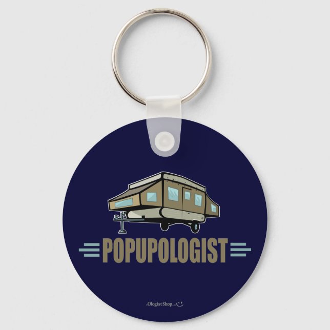 Humourous Pop Up Camper Key Ring (Front)