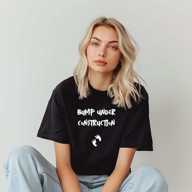 Humourous pregnancy fingerprint black white T-Shirt (Creator Uploaded)