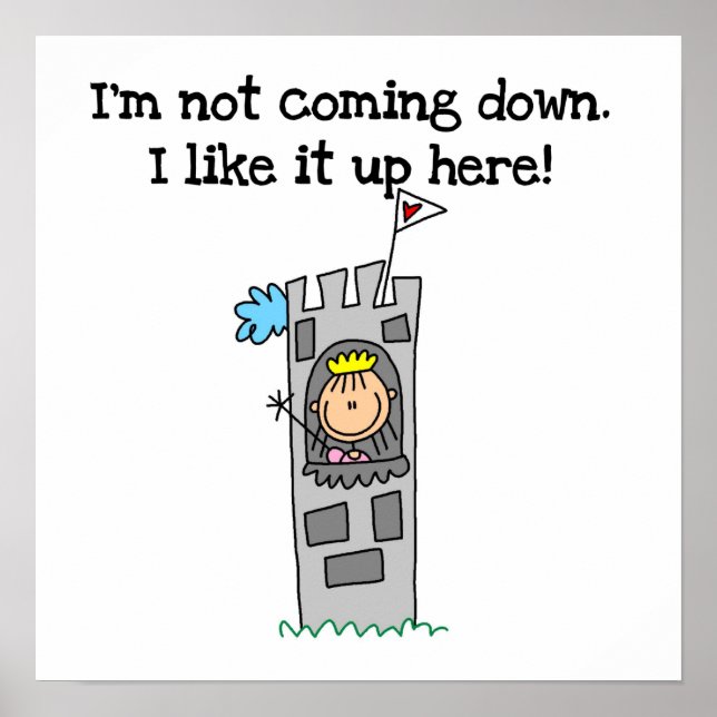 Humourous Princess in Tower Poster (Front)