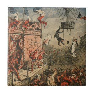 Humourous Print Of A Theatrical Performer Ceramic Tile