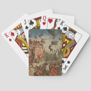 Humourous Print Of A Theatrical Performer Playing Cards