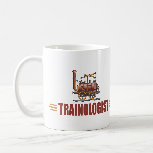 Humourous Railroad Train Coffee Mug (Left)