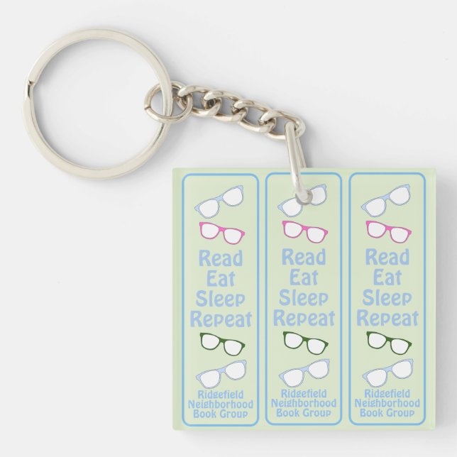 Humourous Read Eat Sleep Repeat Eyeglasses Key Ring (Front)