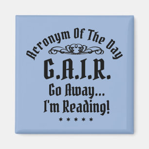 Humourous Reading Acronym Black Text Magnet