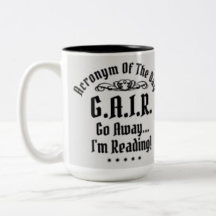 Humourous Reading Acronym Black Text Two-Tone Coffee Mug