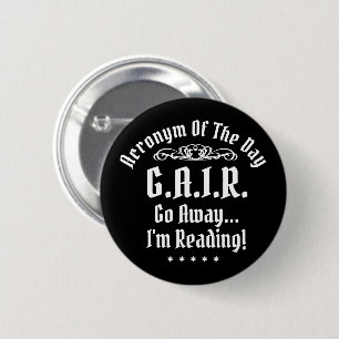 Humourous Reading Acronym White Text 6 Cm Round Badge