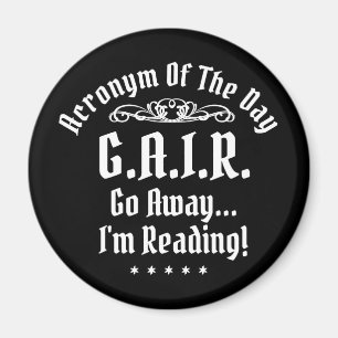Humourous Reading Acronym White Text Magnet