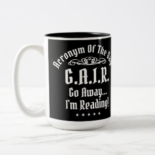 Humourous Reading Acronym White Text Two-Tone Coffee Mug
