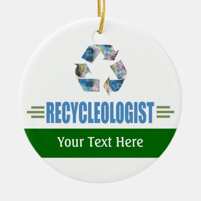 Humourous Recycling Ceramic Tree Decoration (Front)